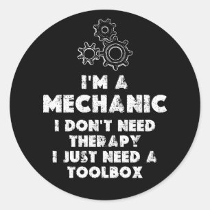 Ik ben een monteur grappig ronde sticker