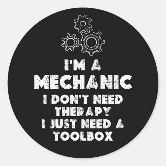 Ik ben een monteur grappig ronde sticker (Voorkant)