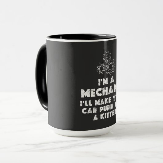 Ik ben een monteur Grappige citaten | kitten Mok (Voorkant links)