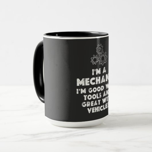 Ik ben een monteur Grappige citaten Mok (Voorkant links)