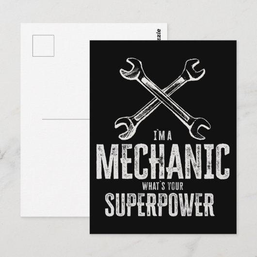 Ik ben een monteur, wat is jouw superkracht Grappi Briefkaart (Voorkant / Achterkant)