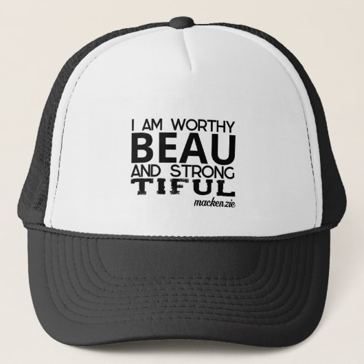 Ik ben een mooie en sterke Inspirerend sportschool Trucker Pet (Voorkant)