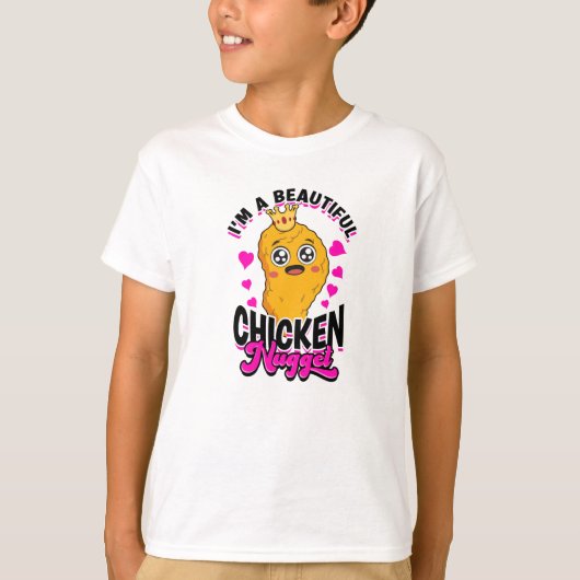 Ik ben een mooie kipnugget - kipnugget t-shirt (Voorkant)
