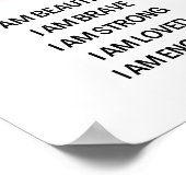 Ik ben een mooie positieve bevestiging poster (Hoek)