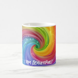 Ik ben een mooie regenboog digitale kunst koffiemok