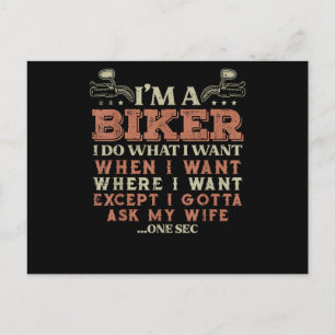 Ik ben een motorrijder, ik doe wat ik wil Grappige Briefkaart
