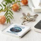 Ik ben een mountainbike Pap-fietser Sleutelhanger (Zijkant)