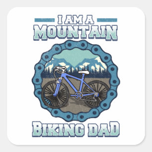 Ik ben een mountainbike Pap-fietser Vierkante Sticker
