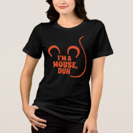 Ik ben een muis, Duh! Halloween T-shirt Sinaasappe