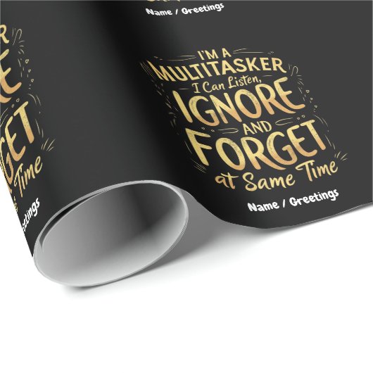 Ik ben een multitasker die ik kan luisteren, neger cadeaupapier (Rol Hoek)