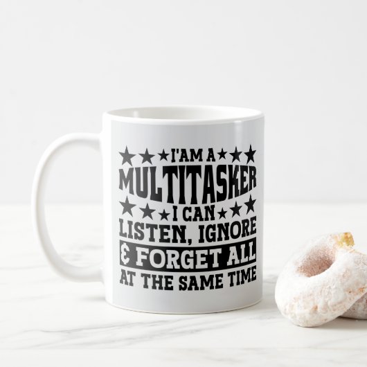 Ik ben een multitasker en kan grappige memes neger koffiemok (Met donut)