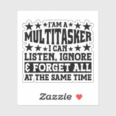 Ik ben een multitasker en kan grappige memes neger sticker (Vel)