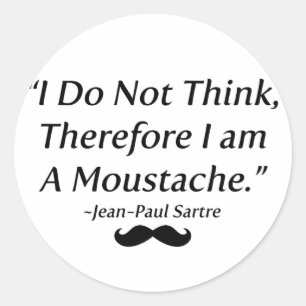 Ik ben een Mustache Ronde Sticker