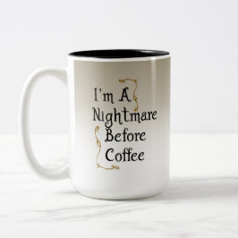 Ik ben een nachtmerrie voor de koffie tweekleurige koffiemok