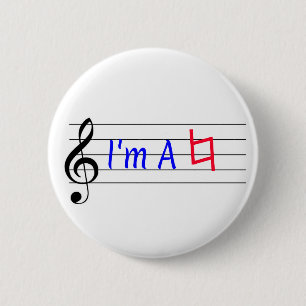 Ik ben een natuurlijke Musiciaanse Muziek Ronde Button 5,7 Cm