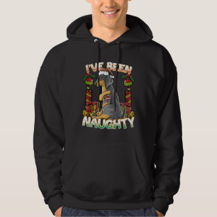 Ik ben een Naughty Dachshund Dog met Santa Claus H Hoodie