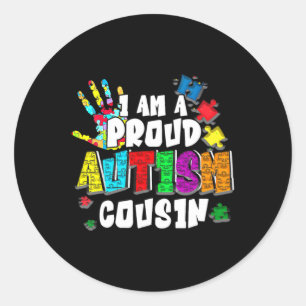Ik ben een nepautisme neef Autism Awareness Autist Ronde Sticker