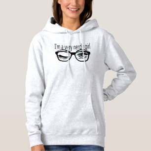 Ik ben een nerdy meisje met een groene oogschaduw hoodie