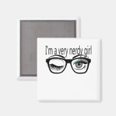 Ik ben een nerdy meisje met een groene oogschaduw magneet (Voorkant / Achterkant)