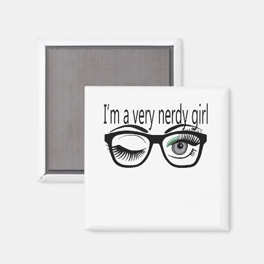 Ik ben een nerdy meisje met een groene oogschaduw magneet (Voorkant / Achterkant)
