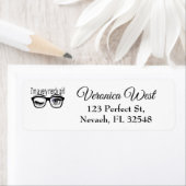 Ik ben een nerdy meisje met Paarse oogschaduw Etiket (Insitu)