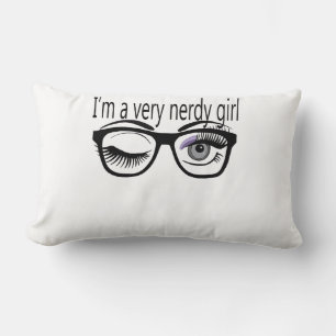 Ik ben een nerdy meisje met Paarse oogschaduw Kussen