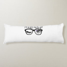 Ik ben een nerdy meisje met Paarse oogschaduw Lichaamskussen