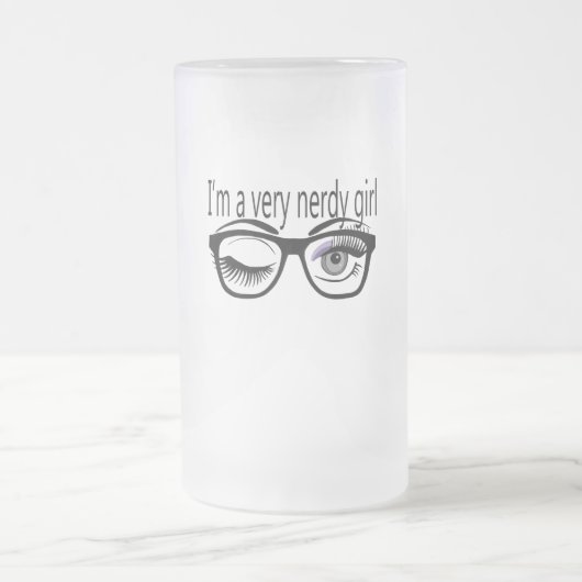 Ik ben een nerdy meisje met Paarse oogschaduw Matglas Bierpul (Center)