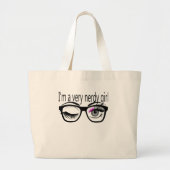 Ik ben een nerdy meisje met roze oogschaduw grote tote bag (Voorkant)