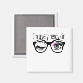 Ik ben een nerdy meisje met roze oogschaduw magneet (Voorkant / Achterkant)