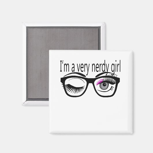 Ik ben een nerdy meisje met roze oogschaduw magneet (Voorkant / Achterkant)