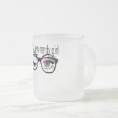Ik ben een nerdy meisje met roze oogschaduw matglas koffiemok (Voorkant rechts)