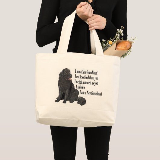 Ik ben een Newfoundland Grote Tote Bag (Voorkant (product))