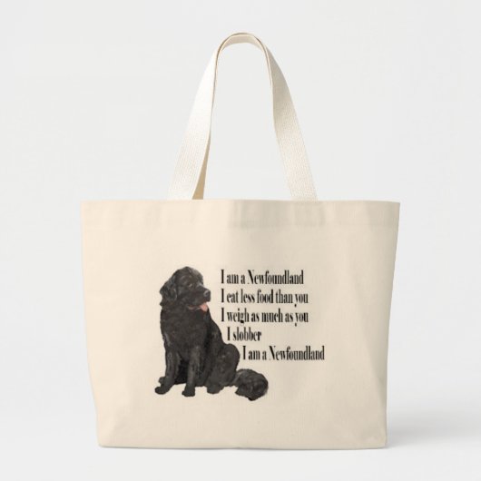 Ik ben een Newfoundland Grote Tote Bag (Voorkant)