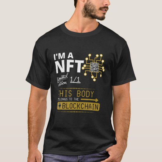 Ik ben een NFT Limited Edition Crypto Body Blockch T-shirt (Voorkant)