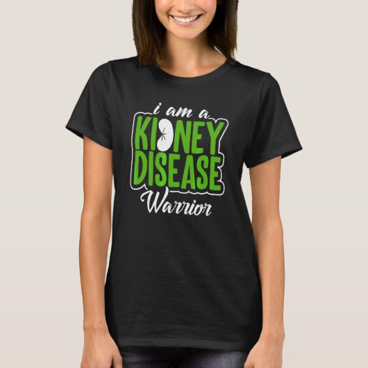 Ik ben een Nierziekte Warrior Green Ribbon Kidney  T-shirt (Voorkant)