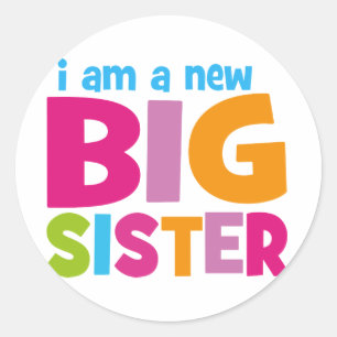 Ik ben een nieuwe Big Sister Ronde Sticker