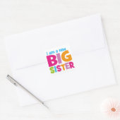 Ik ben een nieuwe Big Sister Vierkante Sticker (Envelop)
