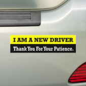 Ik ben een nieuwe chauffeur bumpersticker (Op auto)