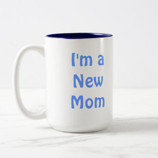 Ik ben een nieuwe mama. Blauw. Tweekleurige Koffiemok