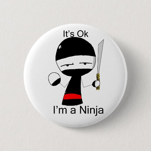 Ik ben een Ninja (knop) Ronde Button 5,7 Cm (Voorkant)