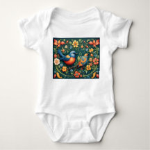 Ik ben een Noorse Baby Rosemaling Baby Bodysuit