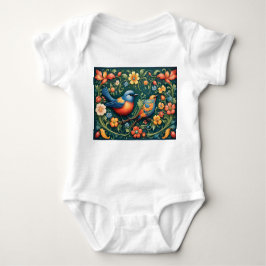 Ik ben een Noorse Baby Rosemaling Baby Bodysuit