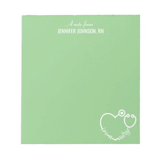 Ik ben een Nurse Stethoscoop persoonlijke naam leg Notitieblok (Voorkant)