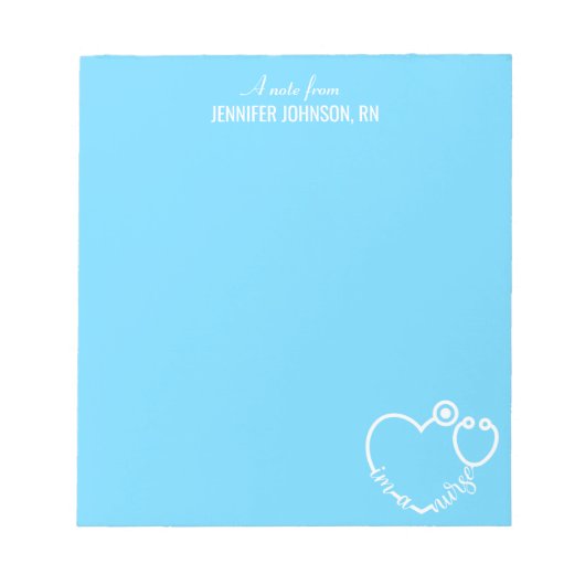 Ik ben een Nurse Stethoscoop persoonlijke naam leg Notitieblok (Voorkant)