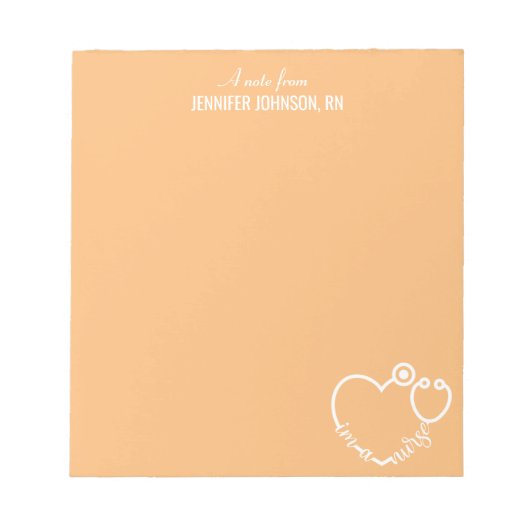 Ik ben een Nurse Stethoscoop persoonlijke naam leg Notitieblok (Voorkant)