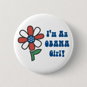 Ik ben een Obama Girl Buttonnen Ronde Button 5,7 Cm