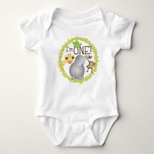 Ik ben één Oerwoud Baby-shirt Romper (Voorkant)
