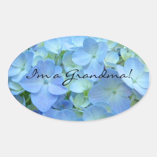 Ik ben een oma stickers zeehonden Blue Hydrangea f (Voorkant)