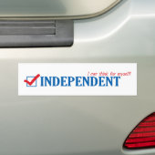Ik ben een onafhankelijke bumpersticker (Op auto)
